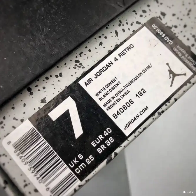 Rep TB (nike) White Air 840606-192 OG 4 Cement Jordan 0526